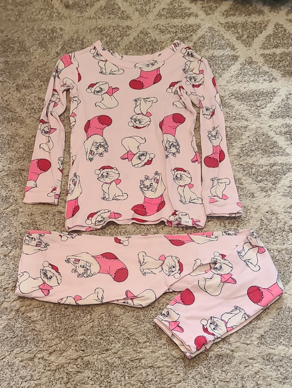 4 for $28 - baby GAP Disney Girls 6 Pink The Aristocats Marie Pajama Set -1 pair